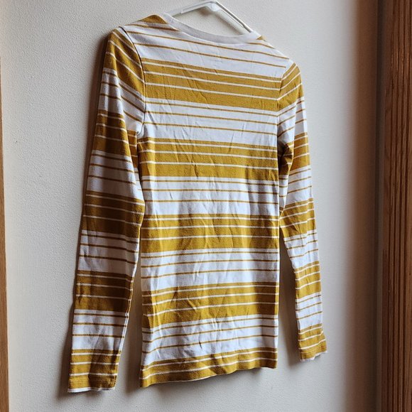 J.Crew Gold/Cream Striped Perfect Fit Long Sleeve Jersey Size Medium - Picture 10 of 14